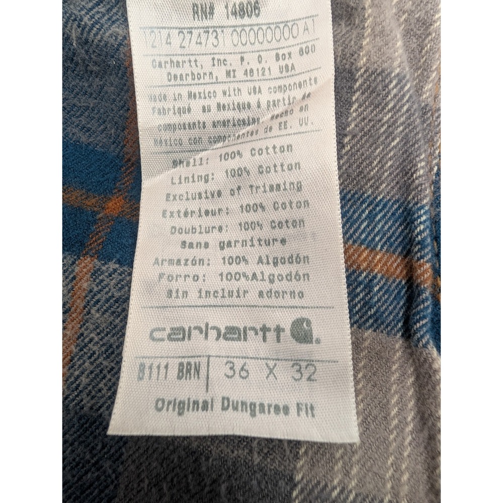 Carhartt Men's B111 Double Knee Flannel lined Carpenter Pants - 36 x 32 Brown - Picture 10 of 16
